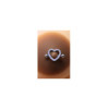 Paire de cache-tétons piercing barre coeur faux diamant peau foncée 